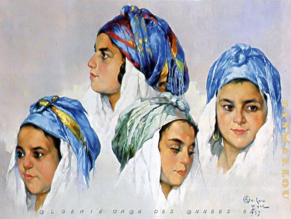 EMILE DECKERS (98).jpg - Quatre portraits d'algriennes - Alger - 1957